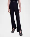 Maje Pomelou Flare Slit Pants In Black