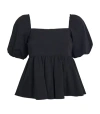 Maje Poplin Balloon Sleeve Top In Black