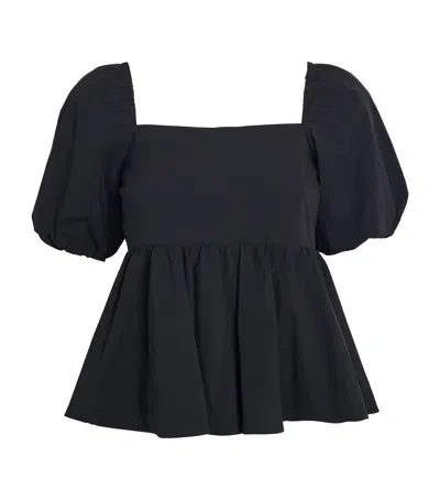 MAJE POPLIN BALLOON-SLEEVE TOP
