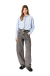 Maje Womens Bead-embellished Relaxed-fit Cotton Shirt Bleus In Blue