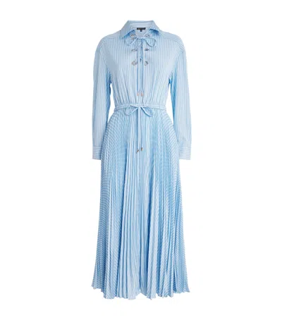 Maje Poplin Stripe Maxi Shirt Dress In Blue