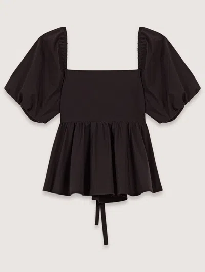 MAJE POPLIN TOP WITH BALLOON SLEEVES