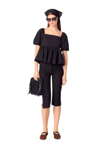 MAJE MAJE POPLIN TOP WITH BALLOON SLEEVES