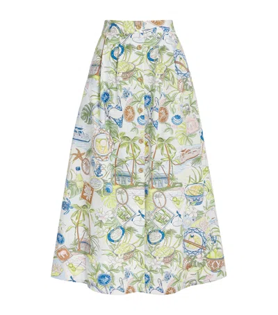 Maje Postcard Print Maxi Skirt In Multi