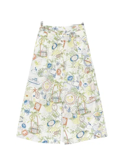 Maje Postcard-print Button-front Midi Skirt In Multi