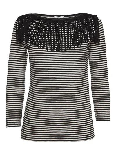 Pre-owned Maje  Fringed Striped Top