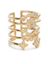 Maje Crystal-embellished Multiple Band Ring In Gold