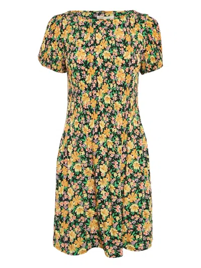 Pre-owned Maje  Floral-print Dress In Black