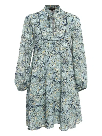 Pre-owned Maje  Floral-print Dress In Blue