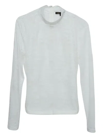 Pre-owned Maje  Lace High-neck Top In White