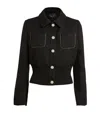 Maje Cropped Tweed Jacket In Black