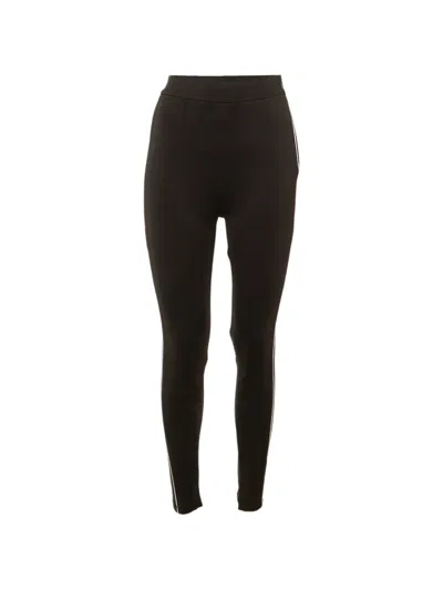 Pre-owned Maje Presy Side-stripe Trousers In Black