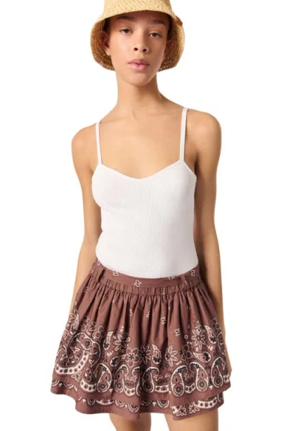 Maje Print Mini Skirt With Rhinestones