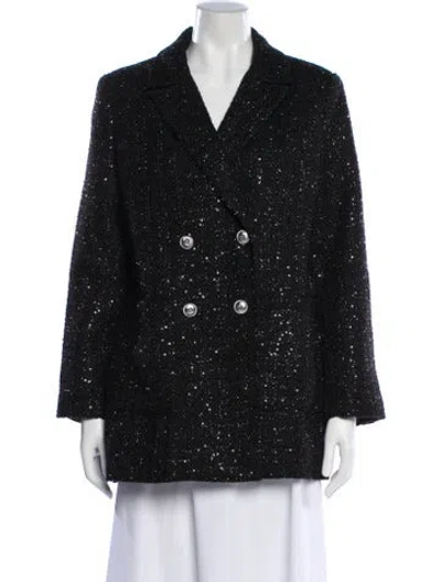 Pre-owned Maje Printed Blazer In Black