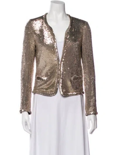 Pre-owned Maje Printed Blazer In Gold
