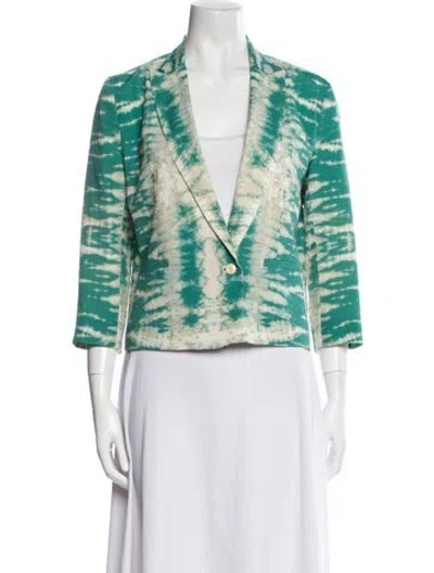 Pre-owned Maje Printed Blazer In Green
