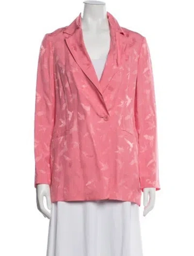 Pre-owned Maje Printed Blazer W/ Tags In Metallic/pink