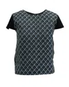 Maje Printed Blouse In Black Silk In Black