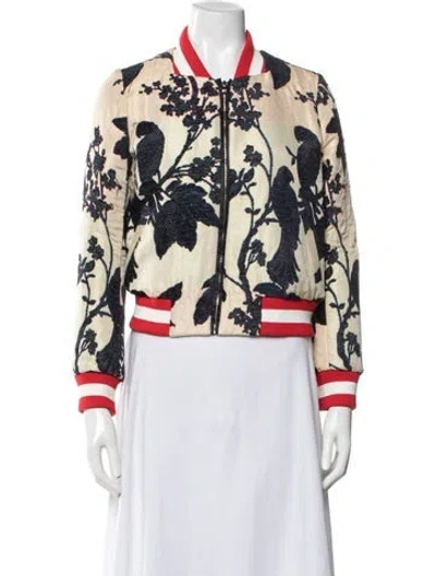 Pre-owned Maje Printed Bomber Jacket In Blue