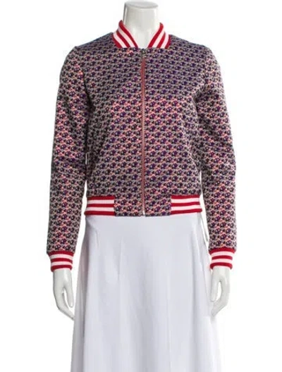 Pre-owned Maje Printed Bomber Jacket In Multi