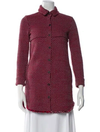 Pre-owned Maje Printed Coat In Red