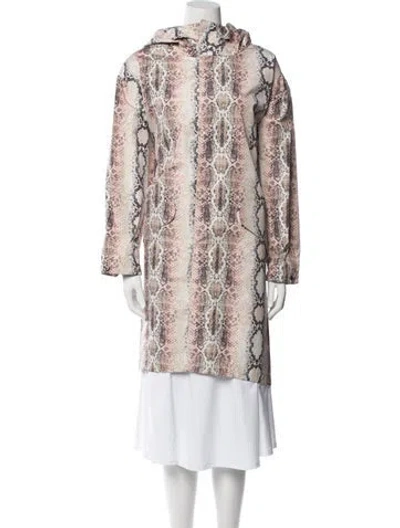 Pre-owned Maje Printed Coat W/ Tags In Neutral