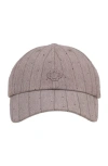 Maje Printed Cotton Cap In Purple
