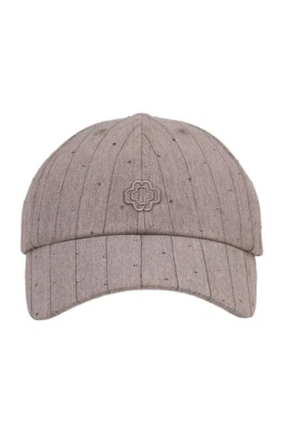 Maje Printed Cotton Cap In Gray