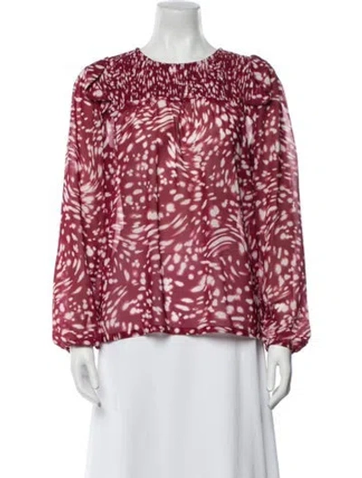 Pre-owned Maje Printed Crew Neck Blouse In Multi