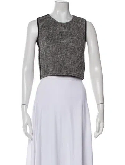 Pre-owned Maje Printed Crew Neck Crop Top In Multi