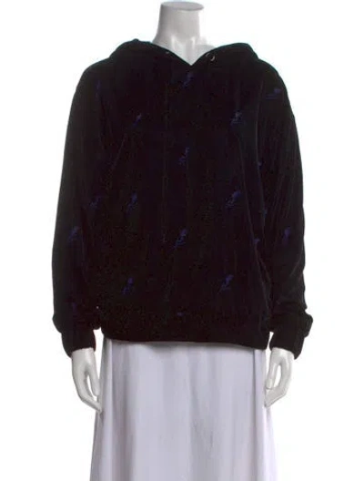 Pre-owned Maje Printed Crew Neck Hoodie In Black