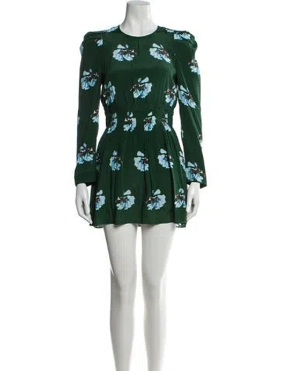 Pre-owned Maje Printed Crew Neck Romper In Green