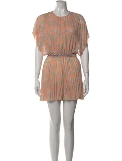 Pre-owned Maje Printed Crew Neck Romper In Neutral
