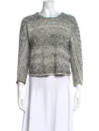 Pre-owned Maje Printed Crew Neck Sweater In Black