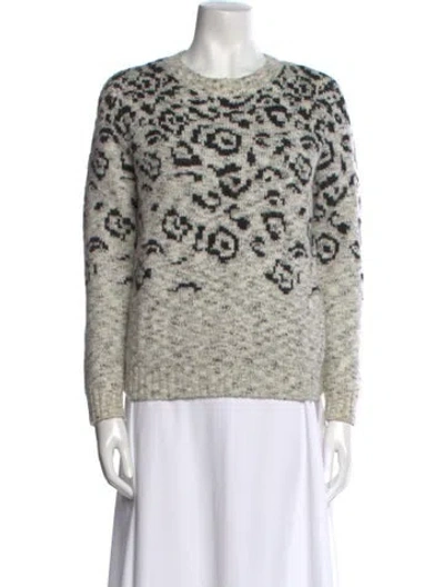 Pre-owned Maje Printed Crew Neck Sweater In Gray