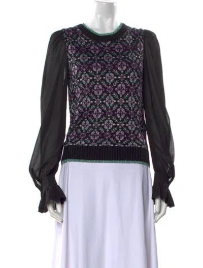 Pre-owned Maje Printed Crew Neck Sweater W/ Tags In Multi