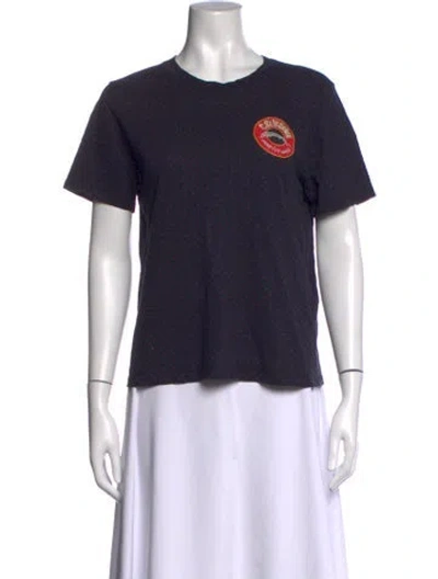 Pre-owned Maje Printed Crew Neck T-shirt In Blue/red