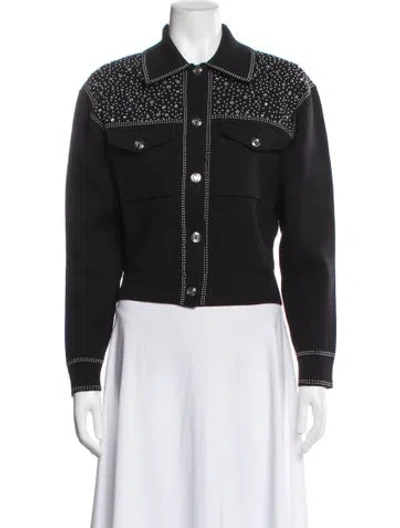 Pre-owned Maje Printed Denim Jacket In Blue