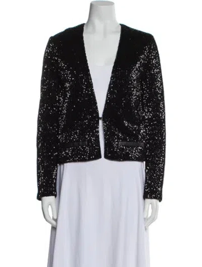 Pre-owned Maje Printed Evening Jacket In Black