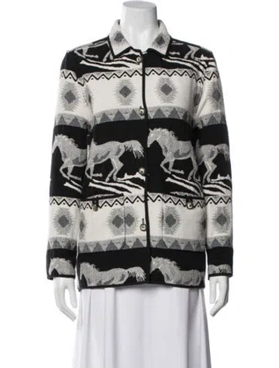 Pre-owned Maje Printed Evening Jacket In Black