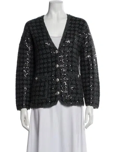 Pre-owned Maje Printed Evening Jacket In Gray