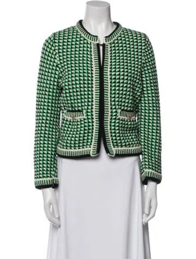 Pre-owned Maje Printed Evening Jacket In Green