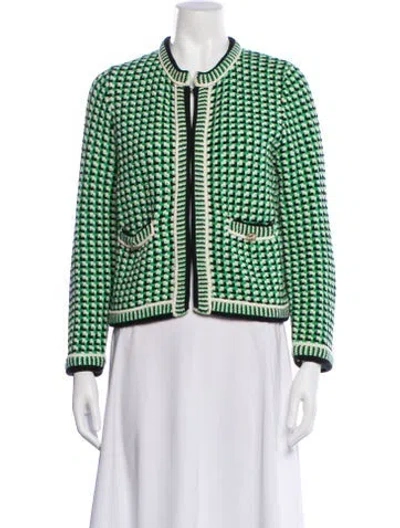 Pre-owned Maje Printed Evening Jacket In Green
