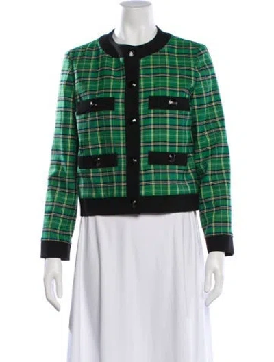 Pre-owned Maje Printed Evening Jacket In Green