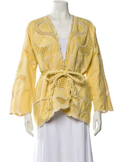 Pre-owned Maje Printed Jacket W/ Tags In Yellow