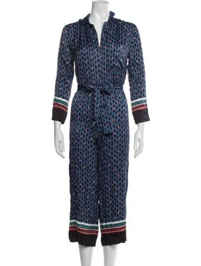 Pre-owned Maje Printed Jumpsuit In Blue