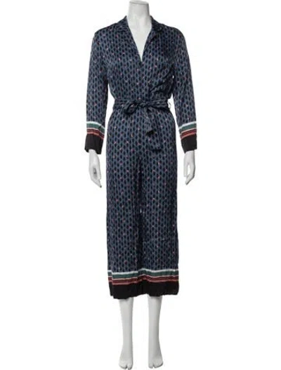 Pre-owned Maje Printed Jumpsuit In Blue