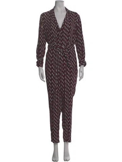Pre-owned Maje Printed Jumpsuit In Red