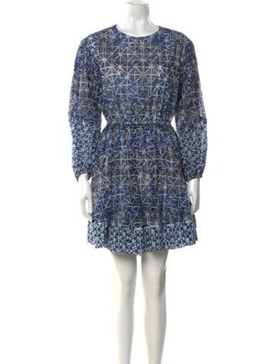 Pre-owned Maje Printed Knee-length Dress In Blue