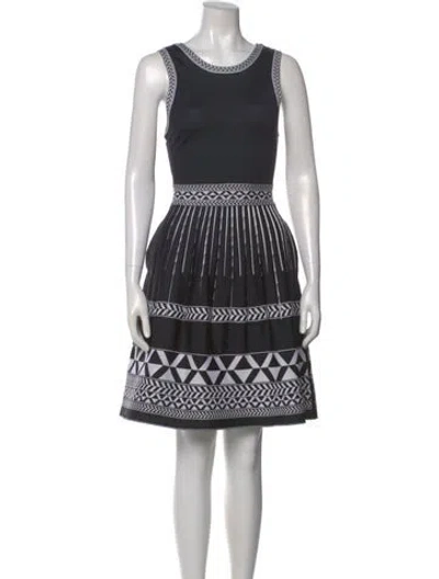 Pre-owned Maje Printed Knee-length Dress In Blue